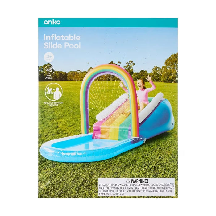 Inflatable Rainbow Sprinkler Slide Pool