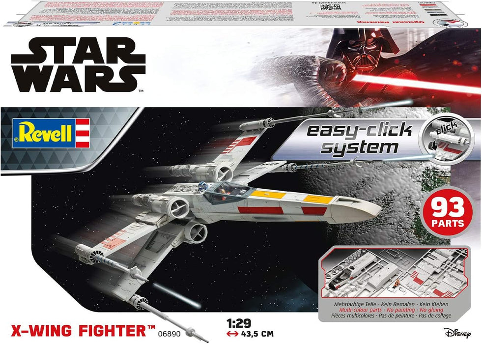 Revell 06890 Easy Click 1:29 - Star Wars X-Wing Fighter Plastic Model Kit - White