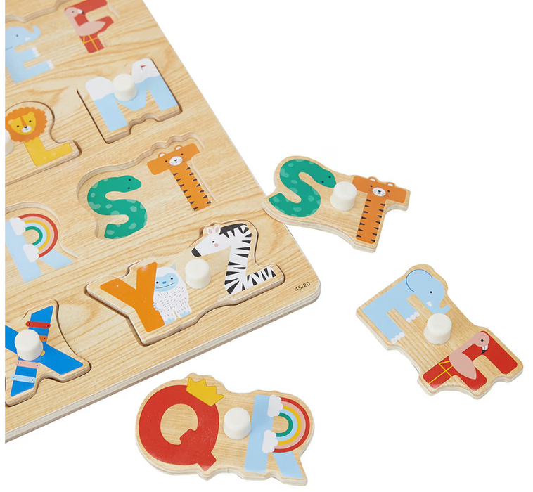 Wooden Alphabet Peg Puzzle 18m+