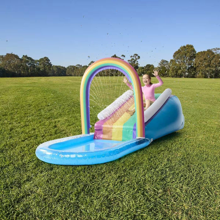 Inflatable Rainbow Sprinkler Slide Pool